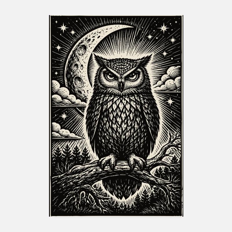 Mystische Eule Poster 20x30 cm