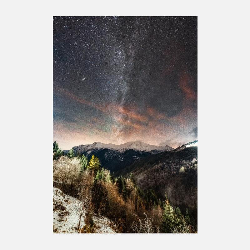 The Milky Way above Agrafa Mountains Poster 8" x 12" (20x30 cm)