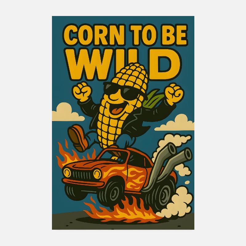 Mais zum wilden Leben - Corn to be wild - Parodie Poster 20x30 cm