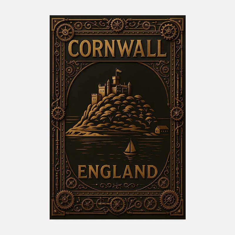 Cornwall England – Steampunk-reiseposter Poster 20x30 cm
