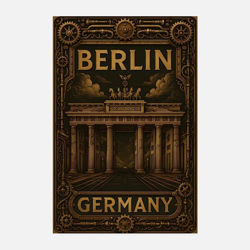 Berlin Germany – Steampunk Bronze Poster Poster 8" x 12" (20x30 cm)