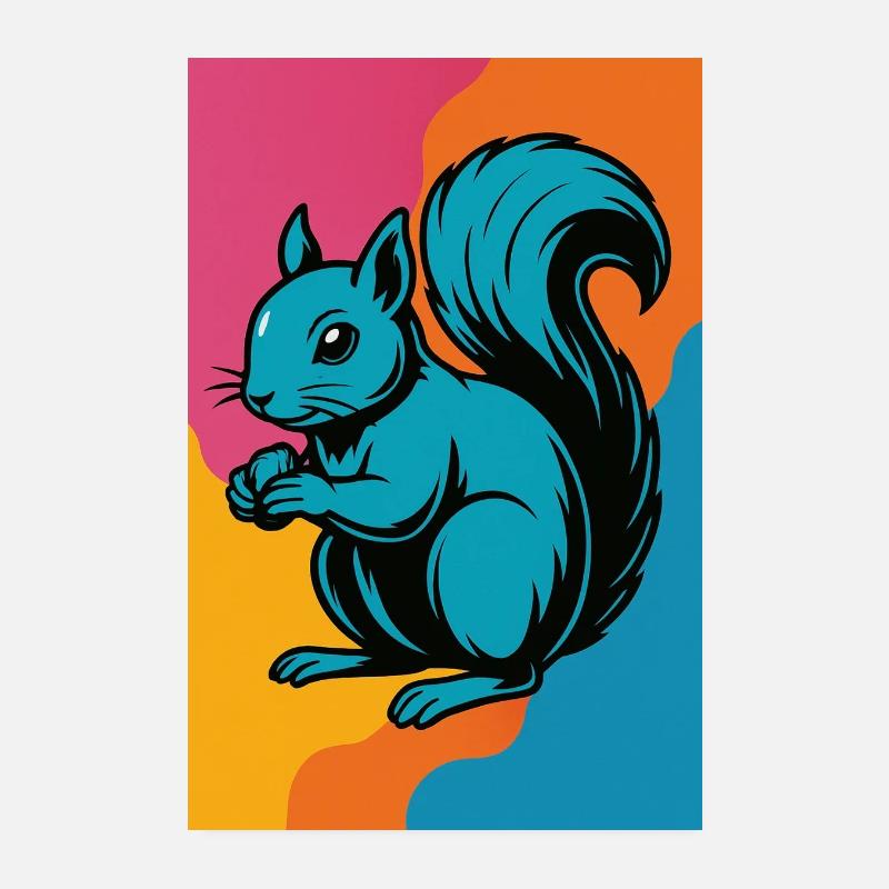 Art pop coloré d’écureuil Poster 20 x 30 cm