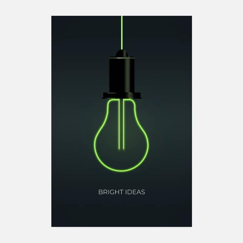 Bright Ideas – Neon Glühbirne Design Poster 20x30 cm