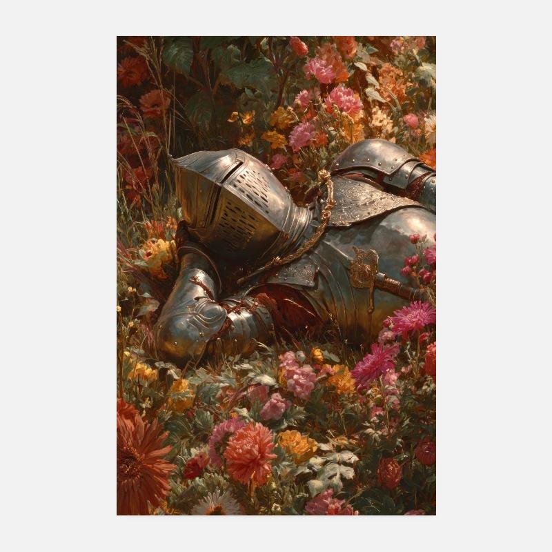 Chevalier fleuri en fleurs Poster 20 x 30 cm