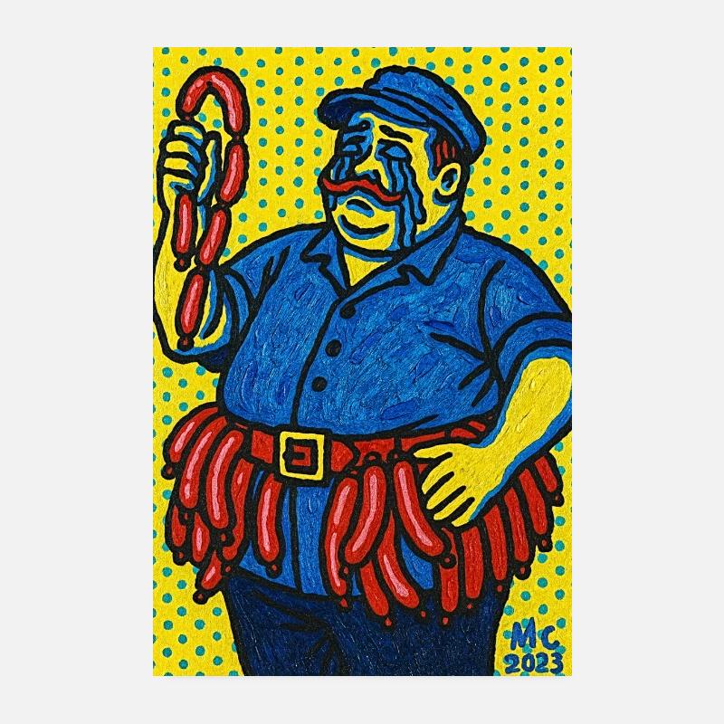 Wurstmann dans le style pop art Poster 20 x 30 cm