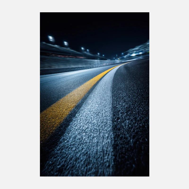 Mitternachts-Streckenhorizont Poster 20x30 cm