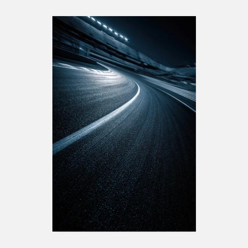 Route de Minuit Courbe Néon Poster 20 x 30 cm