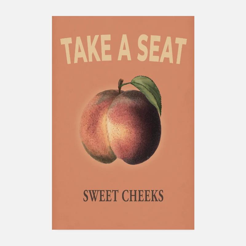Sweet Cheeks Peach – Summer Vibes Poster 8" x 12" (20x30 cm)