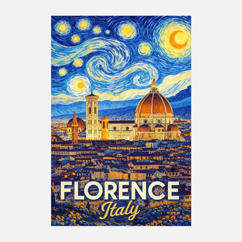 Florence, Italie. Poster 20 x 30 cm