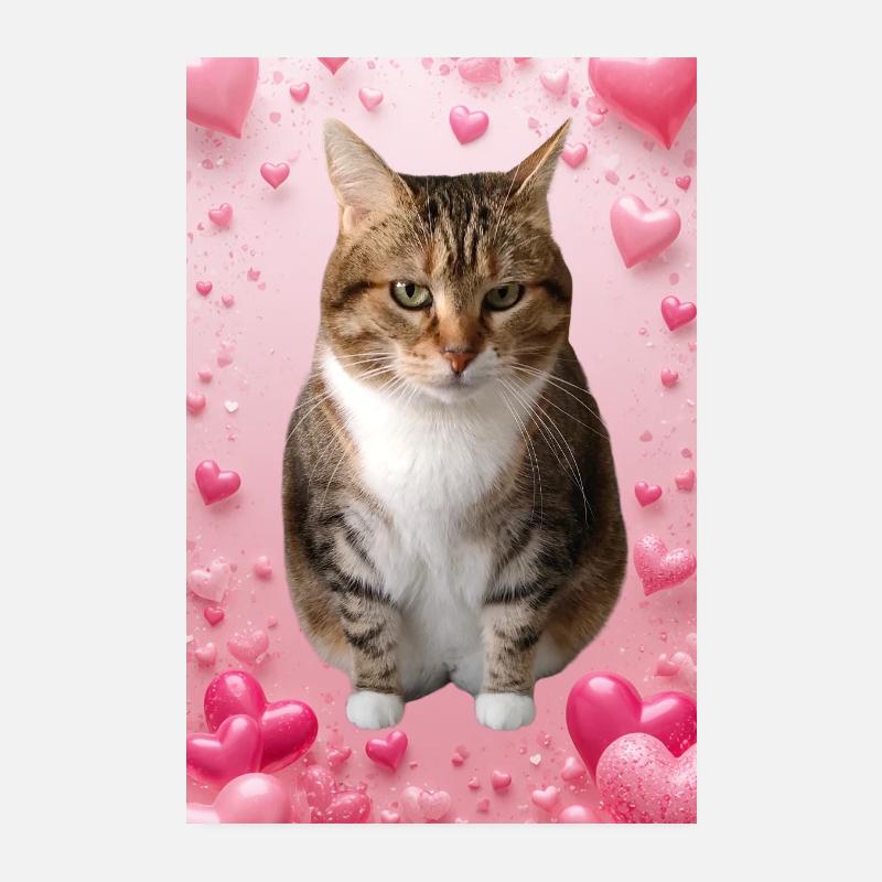 Missty chat avec des coeurs Poster 20 x 30 cm