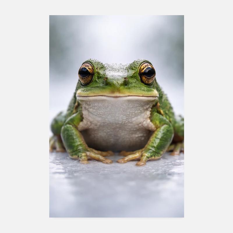 Grenouille verte au centre Poster 20 x 30 cm