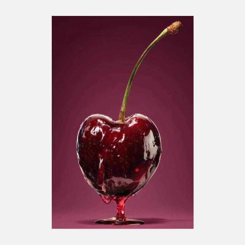 Glossy Cherry Glaze on Pink Poster 8" x 12" (20x30 cm)