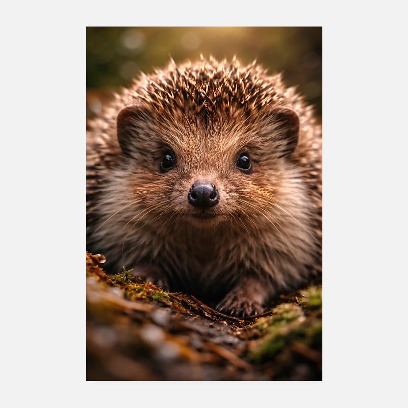 Close hedgehog eyes Poster 8" x 12" (20x30 cm)