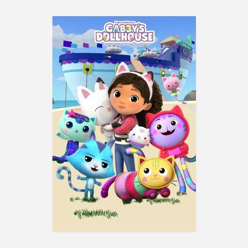 Gabbys Dollhouse Avec Ses Amis À La Plage Poster 20 x 30 cm
