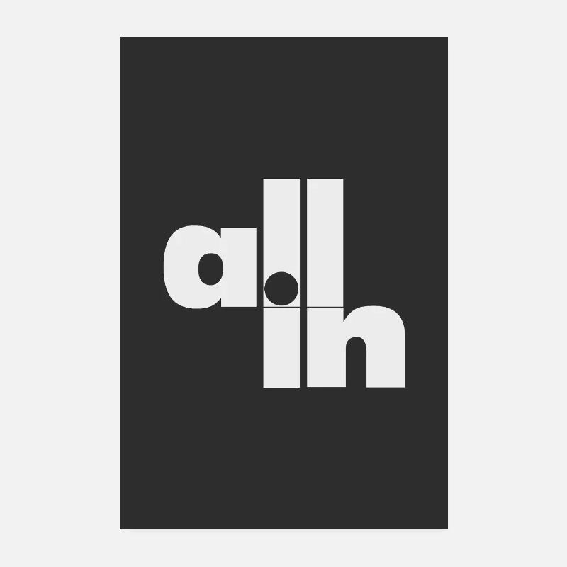 All in Poker Statement Minimal Typography Poster 8" x 12" (20x30 cm)