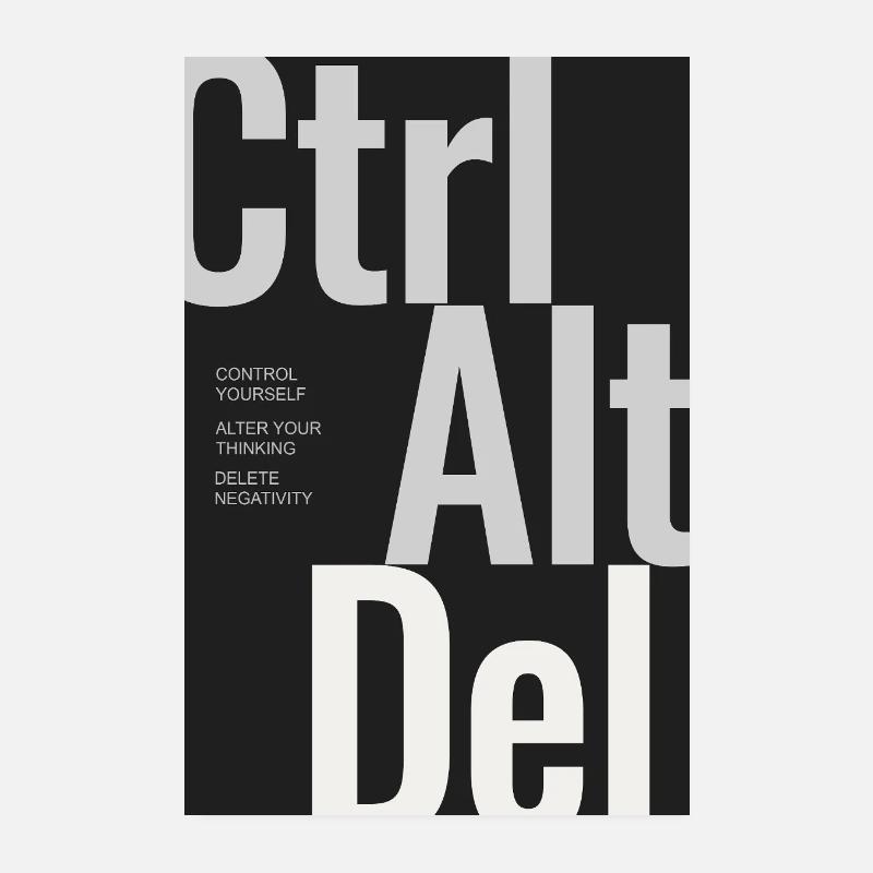 CTRL ALT DEL – Typography Poster Minimal Design Poster 8" x 12" (20x30 cm)
