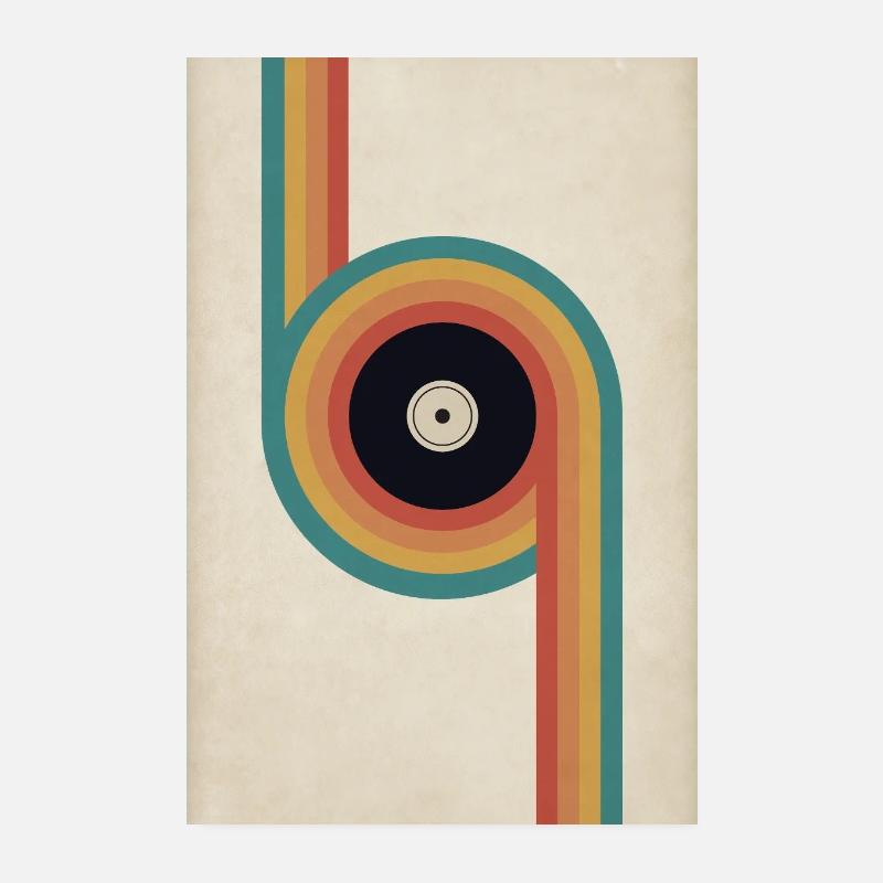 Affiche vinyle rétro Design musical du milieu du siècle Poster 20 x 30 cm