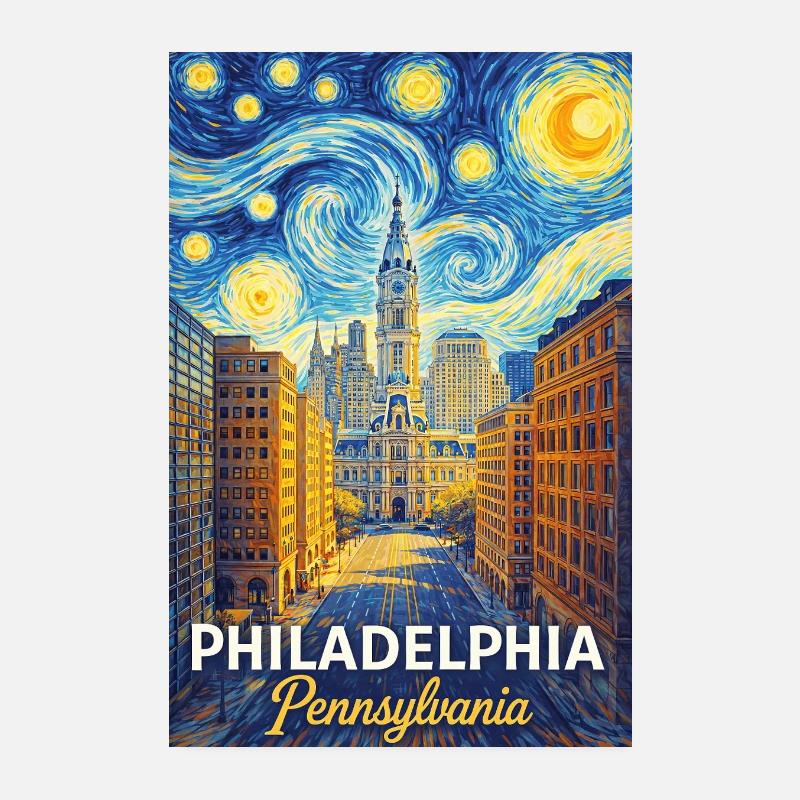 Philadelphie, Pennsylvanie Poster 20 x 30 cm