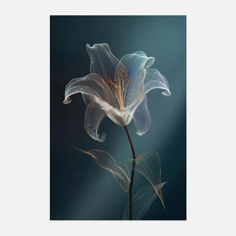 Luminous Wireflower Bloom Poster 8" x 12" (20x30 cm)