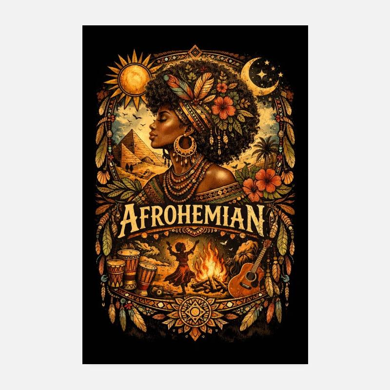 Rituel du Feu Afrohème Poster 20 x 30 cm