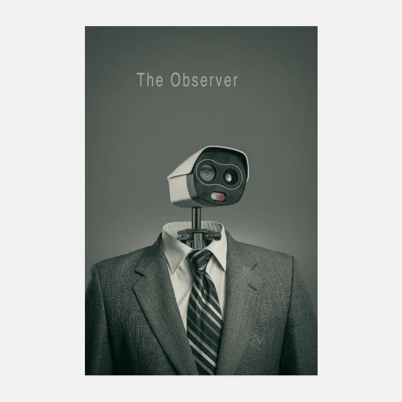Affiche d’art minimale de surveillance de The Observer Poster 20 x 30 cm