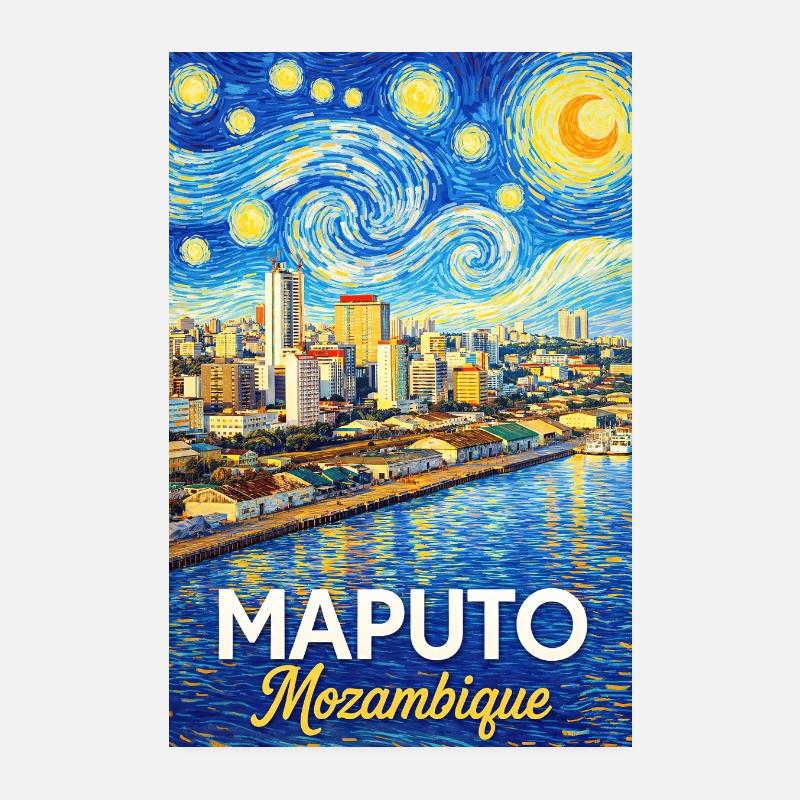 Nuit étoilée au Mozambique à Maputo Poster 20 x 30 cm