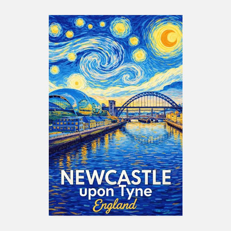 Illustrations du ciel étoilé de Newcastle Tyne Poster 20 x 30 cm