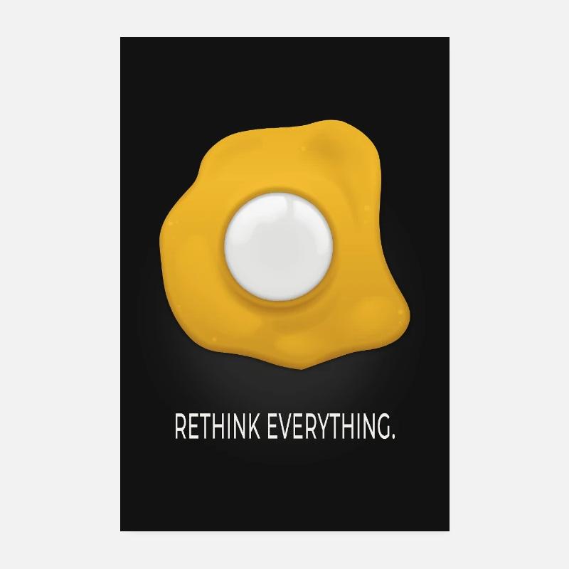 Rethink Everything Minimal Poster Egg Design Poster 8" x 12" (20x30 cm)