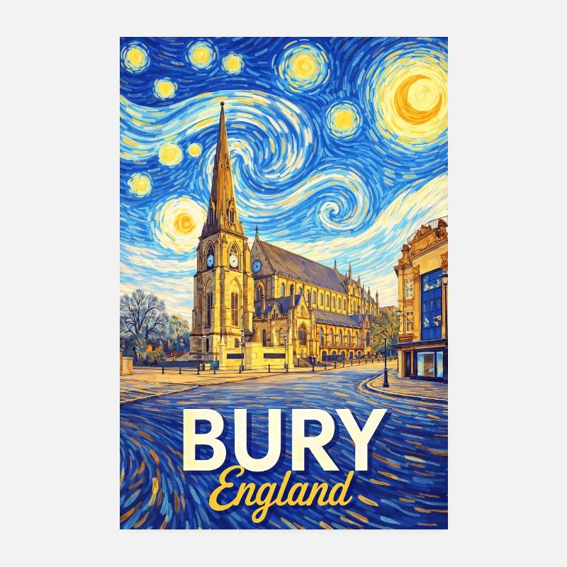 Enterrer l’Angleterre à la manière de la Nuit étoilée Poster 20 x 30 cm