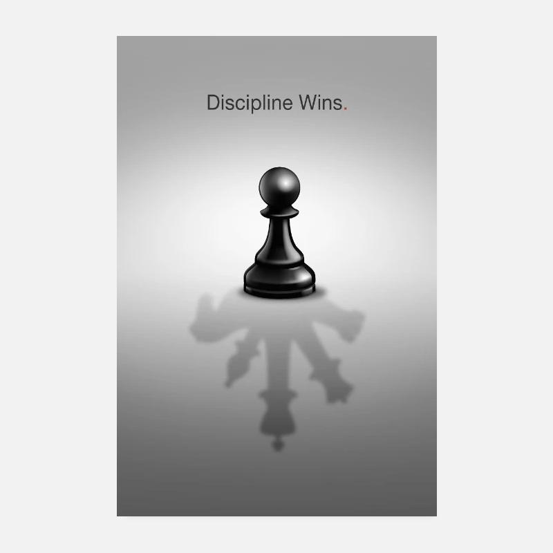 Discipline Wins  Mindset Design Poster 20x30 cm