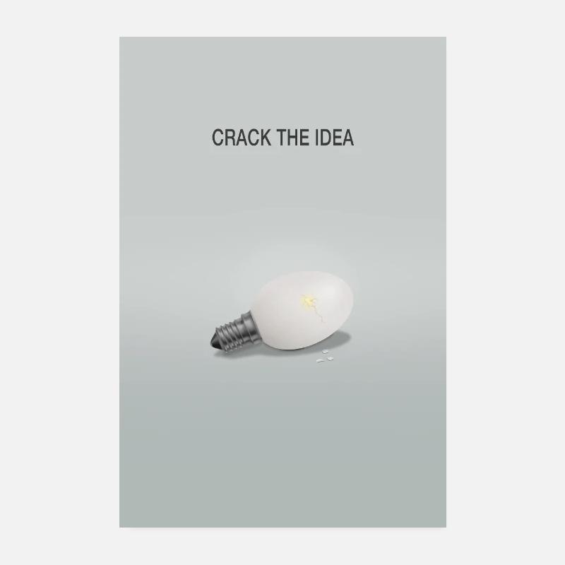 Crack The Idea Motivation Minimal Design Poster 20x30 cm