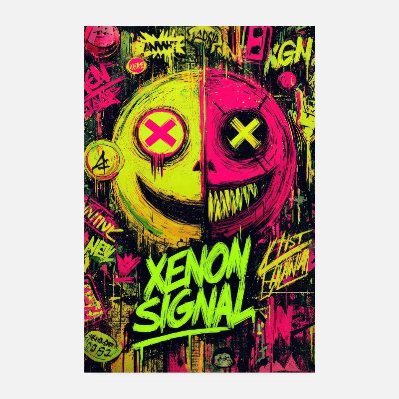 Graffiti de signaux au xénon Poster 20 x 30 cm