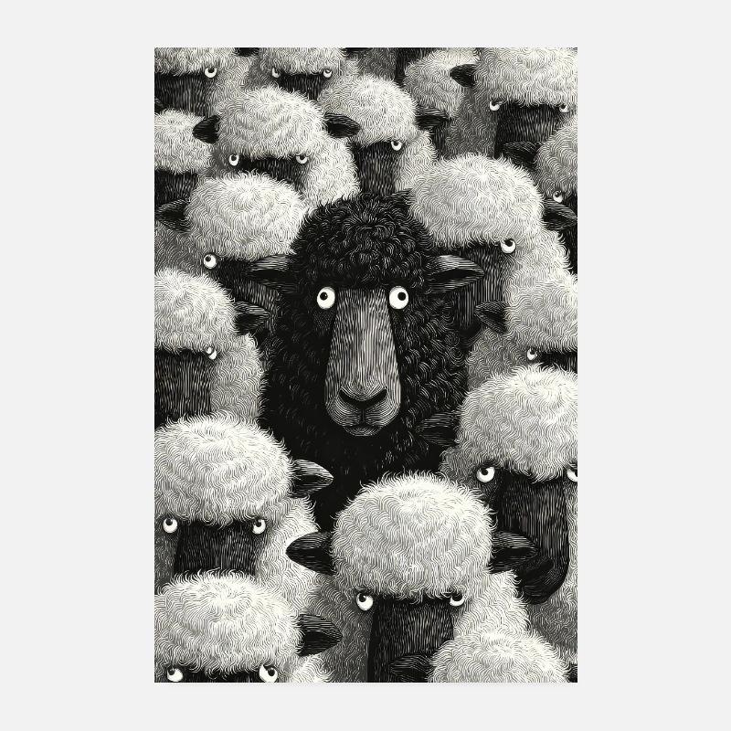 Portrait du troupeau de minuit Poster 20 x 30 cm