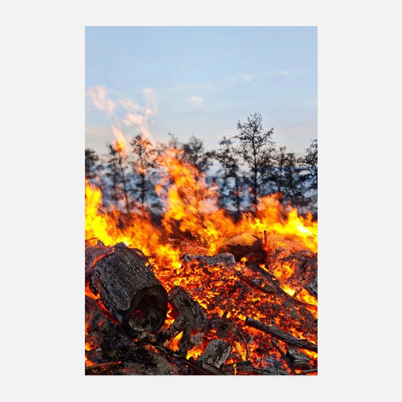 Flame Inferno Easter Fire Motif Poster Poster 8" x 12" (20x30 cm)