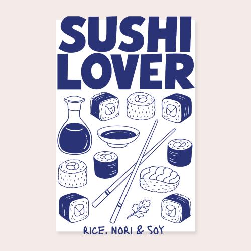 Sushi Lover Blue - Plakat o wymiarach 20x30 cm