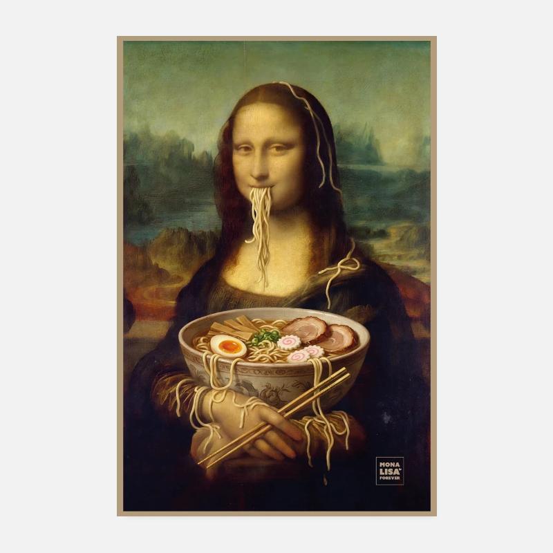 Mona Lisa Crazy Ramen Day Poster 8" x 12" (20x30 cm)