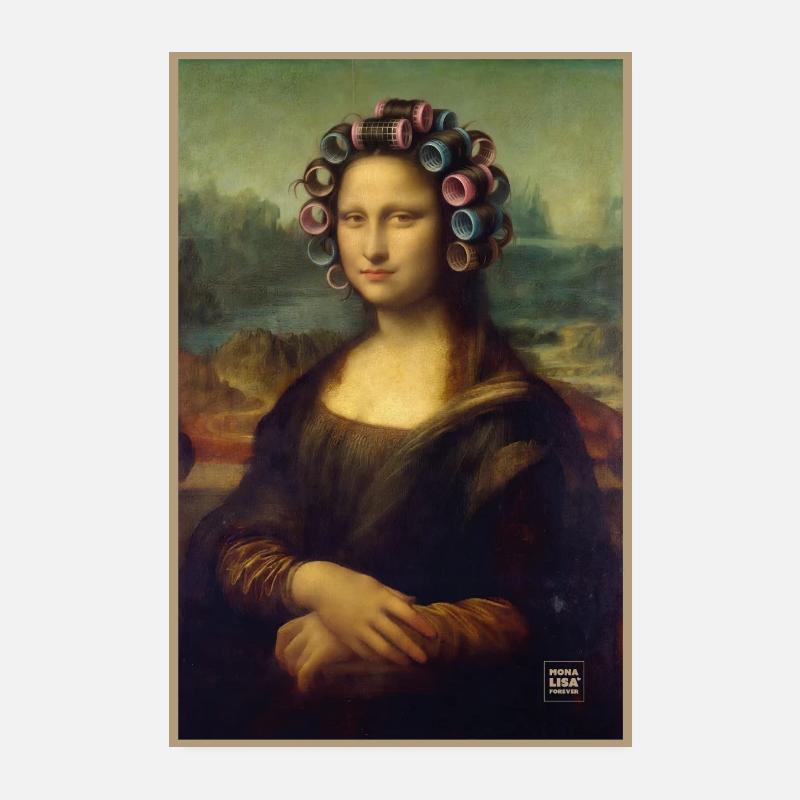 Mona Lisa Curlers Poster 8" x 12" (20x30 cm)