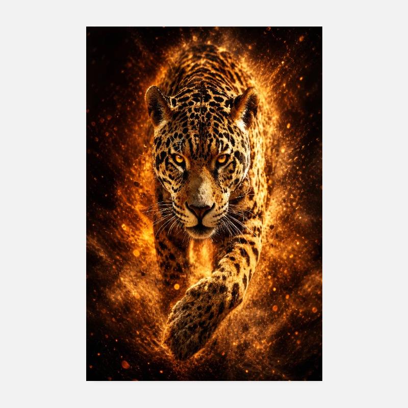 Incendie du léopard Poster 20 x 30 cm