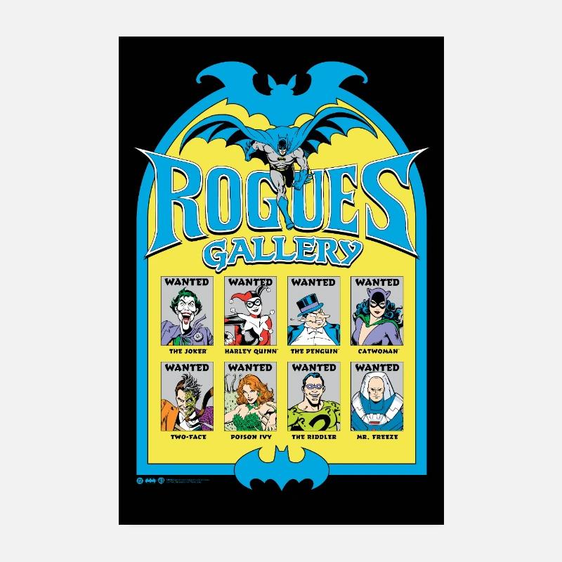 Batman Rogues Wanted Galery Retro Comic Style Poster 20x30 cm