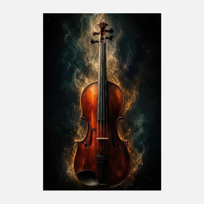 Lumière du violon enflammé Poster 20 x 30 cm