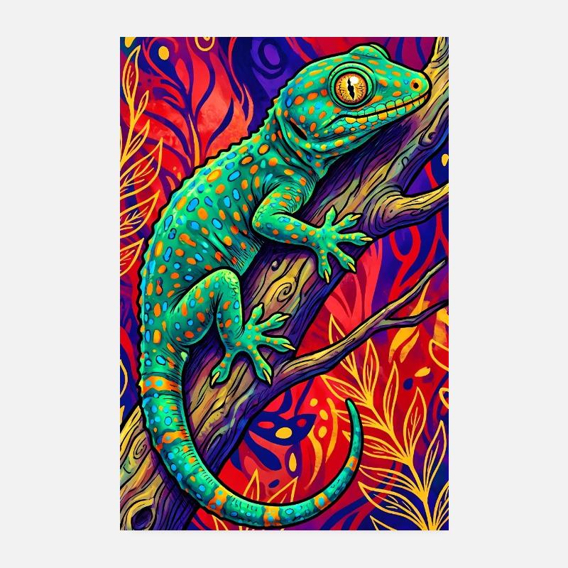 Gecko Poster 20x30 cm