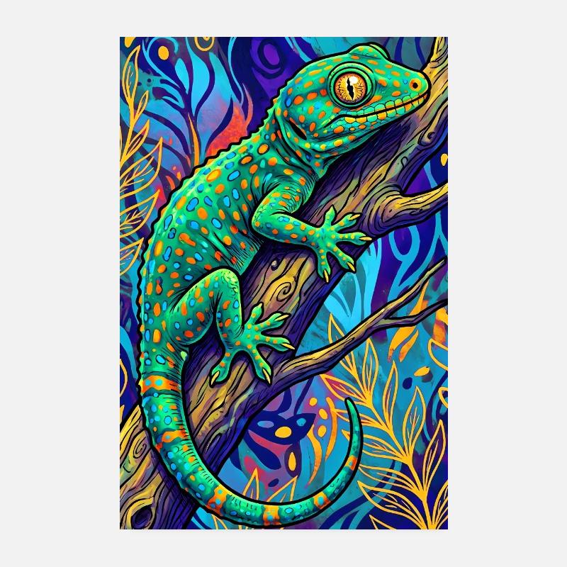 Gecko Poster 20x30 cm