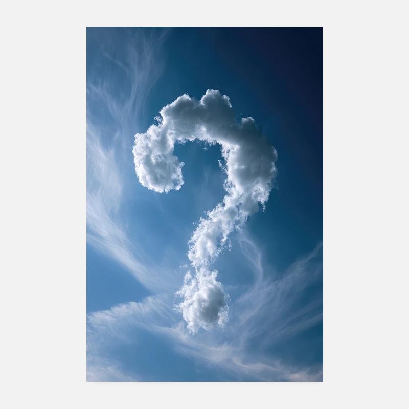 Cloud Question Mark Sky Poster 8" x 12" (20x30 cm)