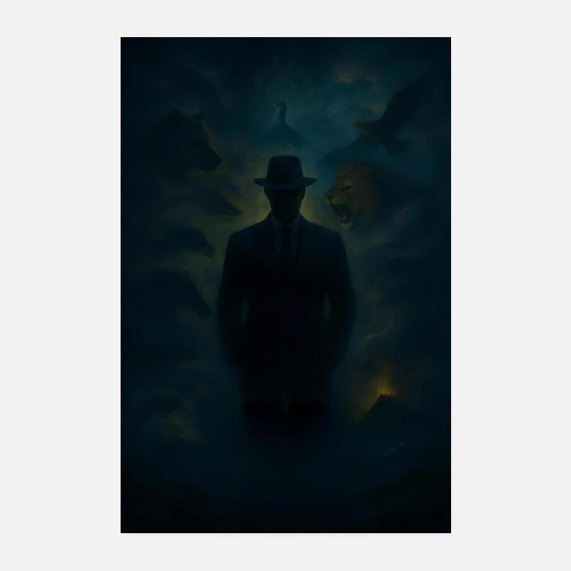 Schattenrätsel im Nebel Poster 20x30 cm