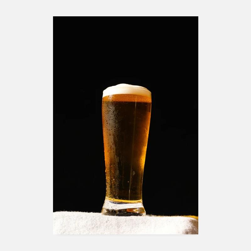 Bierglas Abendlicht Poster 20x30 cm