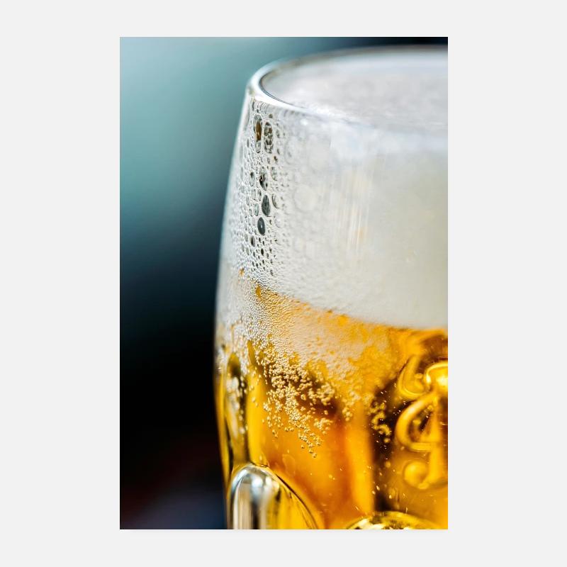 Light Gold Beer Glass Pattern Poster 8" x 12" (20x30 cm)