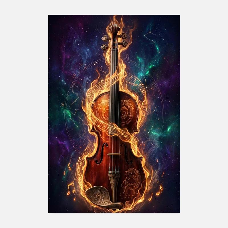 Violon infernal dans le cosmos Poster 20 x 30 cm