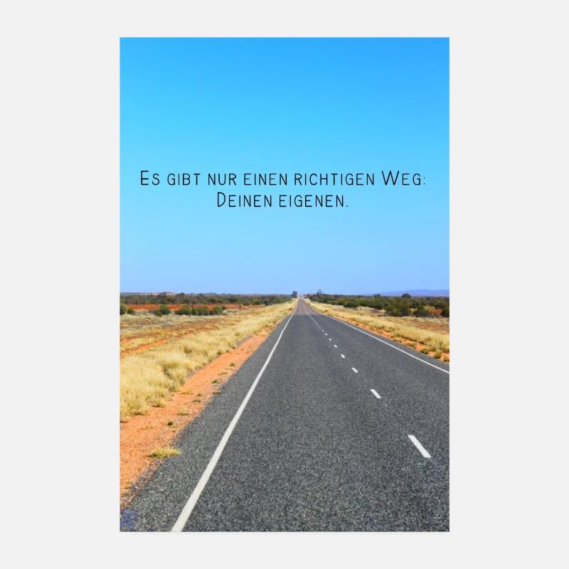 Straße Statement Sprüche Weg Australien - Poster 20x30 cm - Weiß
