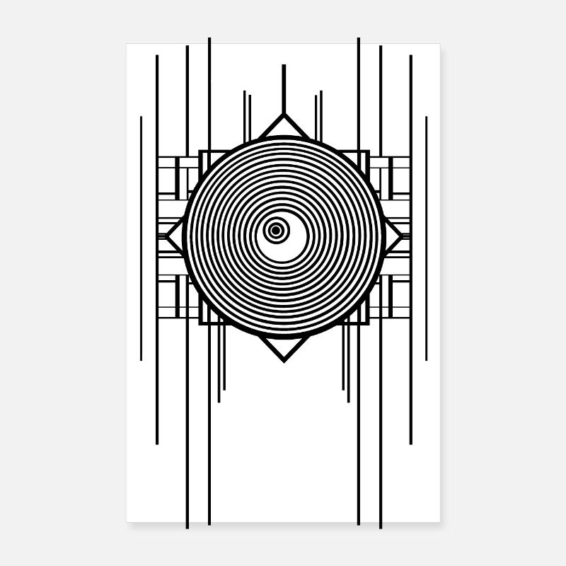 Abstraktes Gemoetrisches Art Deco Ringel Design Poster 20x30 cm