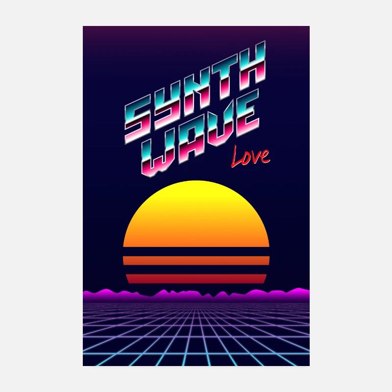 Synthwave kærlighed Poster 20x30 cm